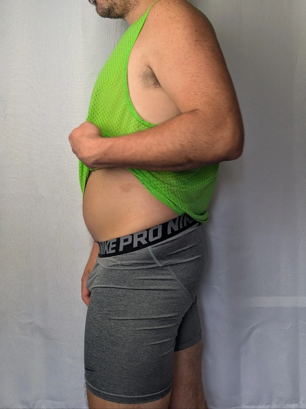 NIKE Pro Heather Gray Compression Mesh Pouch Workout Shorts Boxer Brief L